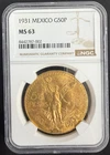 Photo of a 1931 Mexico 50 Pesos Gold from an eBay listing that sold on Apr 18, 2026