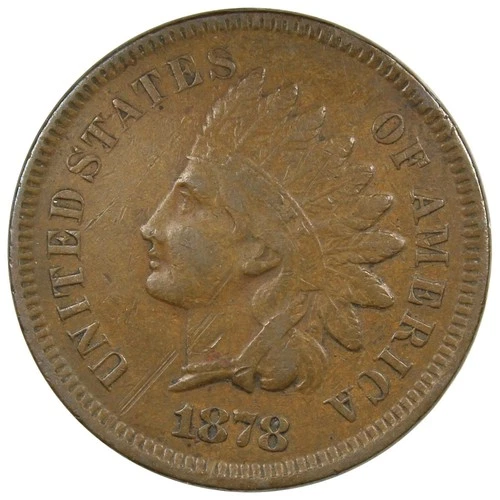 1878 Indian Head Cent VF Details Cleaned Damaged A3001