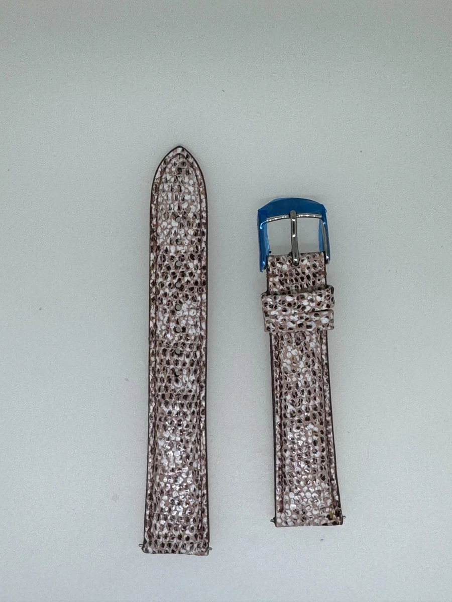 Michele White Leather Strap (snakeskin with glitter) NWT 16mm MICHELE White Wristwatch Bands for sale | eBay main image 3