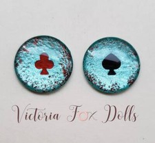Blythe Doll Metallic Eyechips Blue Glitter Glass Eye Chips 14mm Custom Furby Bjd