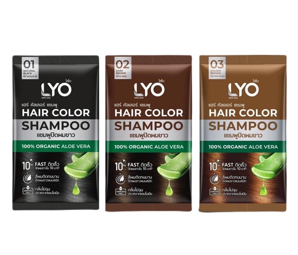Shampoing Colorant LYO Hair Color - 100% Bio Aloe, Nuance Golden N°03, Couvre Gris/blanc - Neuf
