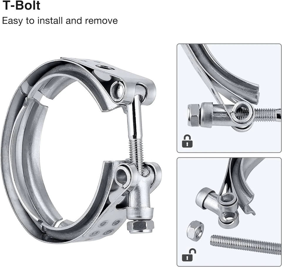 2.0 Inch V Band Clamp With Flange Male Female Stainless Steel Joins 2.0" OD 2Pcs - Image 4 of 4