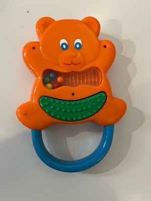 Vintage Baby Rattle Teething Orange Bear W/clear Belly | eBay