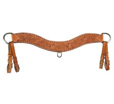 Western Saddle Breast Collar Floral Hand Tooled Pulling Collar Free Shipping