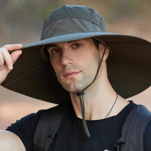 Wide Brim Bucket Hats for Hiking Fishing Riding Sun Protection 50+UPF Boonie Hat - Picture 10 of 18