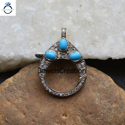 Gemstone Clasp Lock Silver Sapphire Lobster Lock Diamond Ruby Finding Jewelry