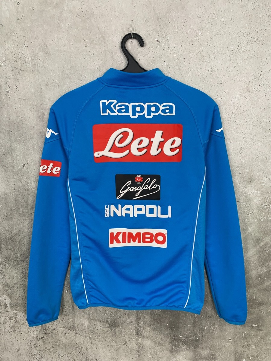 SSC NAPOLI 2017 2018 TRAINING FOOTBALL JACKET KAPPA 1/4 ZIP TRACK