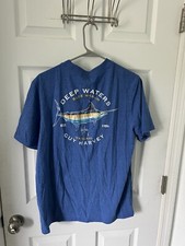 Guy Harvey Blue Marlin Deep Sea Fishing Adventure Casual T-Shirt Tee Mens Medium