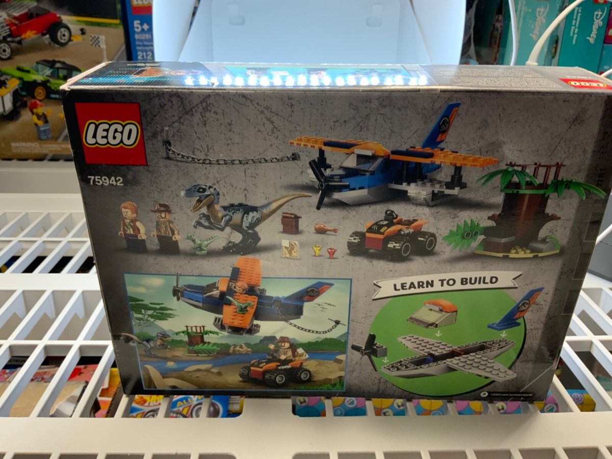 LEGO Velociraptor Biplane Rescue Mission Jurassic World 75942 w