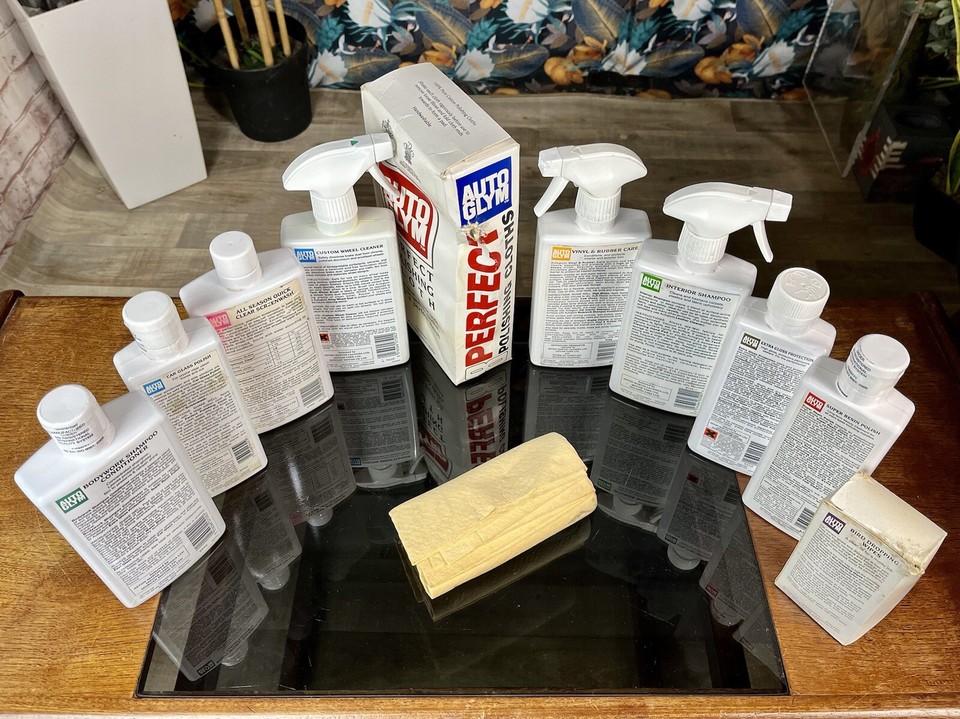 Vintage AUTOGLYM LIFESHINE CAR CLEANING KIT & CARRY CASE Chamois