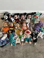 DISNEY RETIRED BEAN BAG PLUSH LOT W ALL TAG MICKEY MINNIE POOH