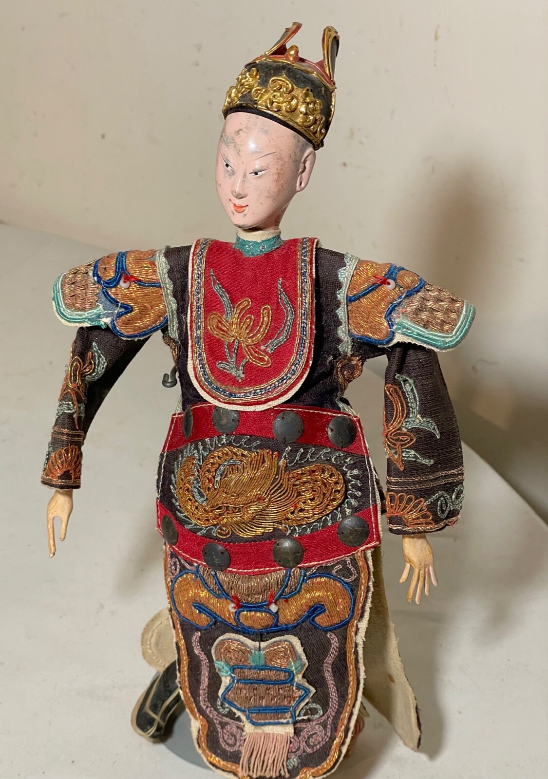 Antique Chinese Handmade Peking Opera Theatre Puppet Chaozhou Doll Qing Dynasty
