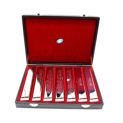 Swan 24-hole polyphonic harmonica 7 sets silver C D E F G A B professional pe...