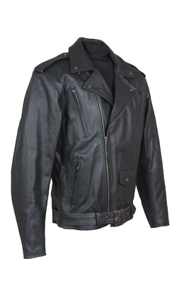 Motorradjacke Herren mit Protektoren im Brando- Style Lederjacke in Gr. S - 7XL