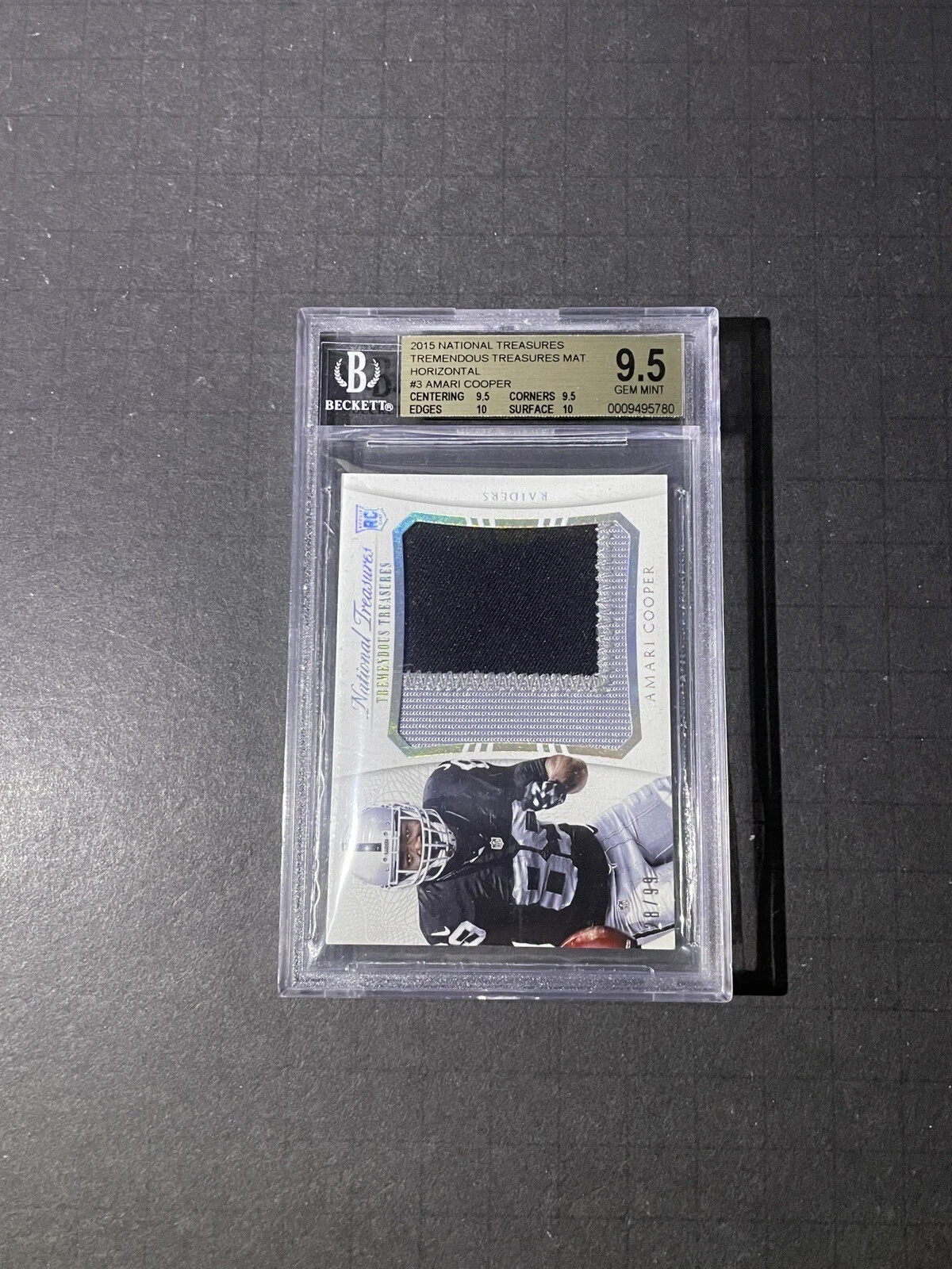 Amari Cooper Panini National Treasures Tremendous Treasures #AC Horizontal