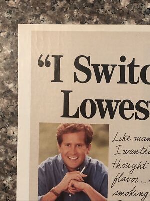 1994 Carlton Cigarettes VTG 1990s 90s PRINT AD Testimonial Switch To Lowest  Tar