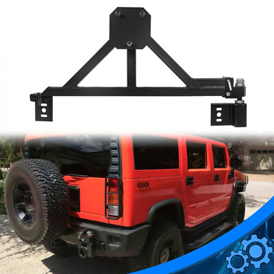 Spare Tire Carrier Rack W/ Drop-Down Option Rear Black Fit Hummer H2 2003-2009