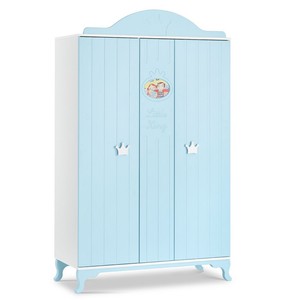 Kleiderschrank 3 Turig Babykleiderschrank Little King Mit Kronen Weiss Blau Ebay