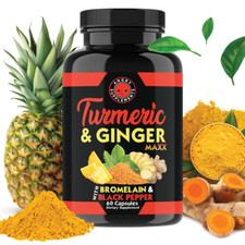 Turmeric Curcuma with Jengibre  Black Pepper, Joint Pain, Maxx Strength Cap