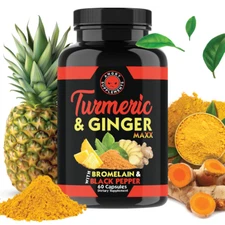 Turmeric Curcuma with Jengibre + Black Pepper, Joint Pain, Maxx Strength Cap