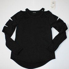 Jo Jax Dancewear Girl's The Cut Pullover Top in Black size XX-Small Adult 00 NWT