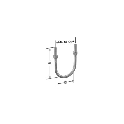 MCMASTER-CARR 3035T12, 1/4'' - 20 Thread Size U Bolt, 1'' ID, 1 pc