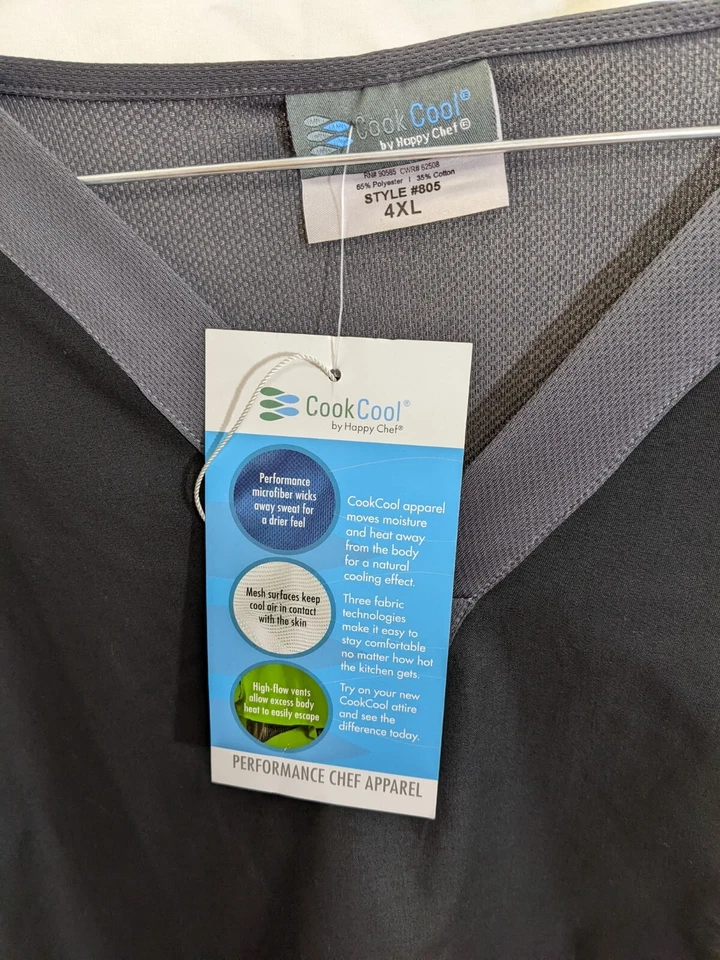 SALE  New W/ Tags Cook Cool By Happy Chef Light Weight Fairfax Kitchen Shirt - Image 2 of 3