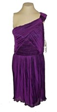 New Dress Nine West New-Spin Venus-1-Shoulder Pleated Purple-Heat MSRP-$140. 12