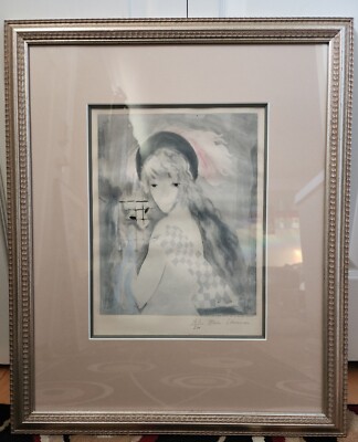 Marie Laurencin Framed Signed Numbered Lithograph La Femme au Singe 1926