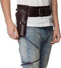 Brown Gun Holster Costume Accessory Western Cowboy Heavy Gauge Standard Size
