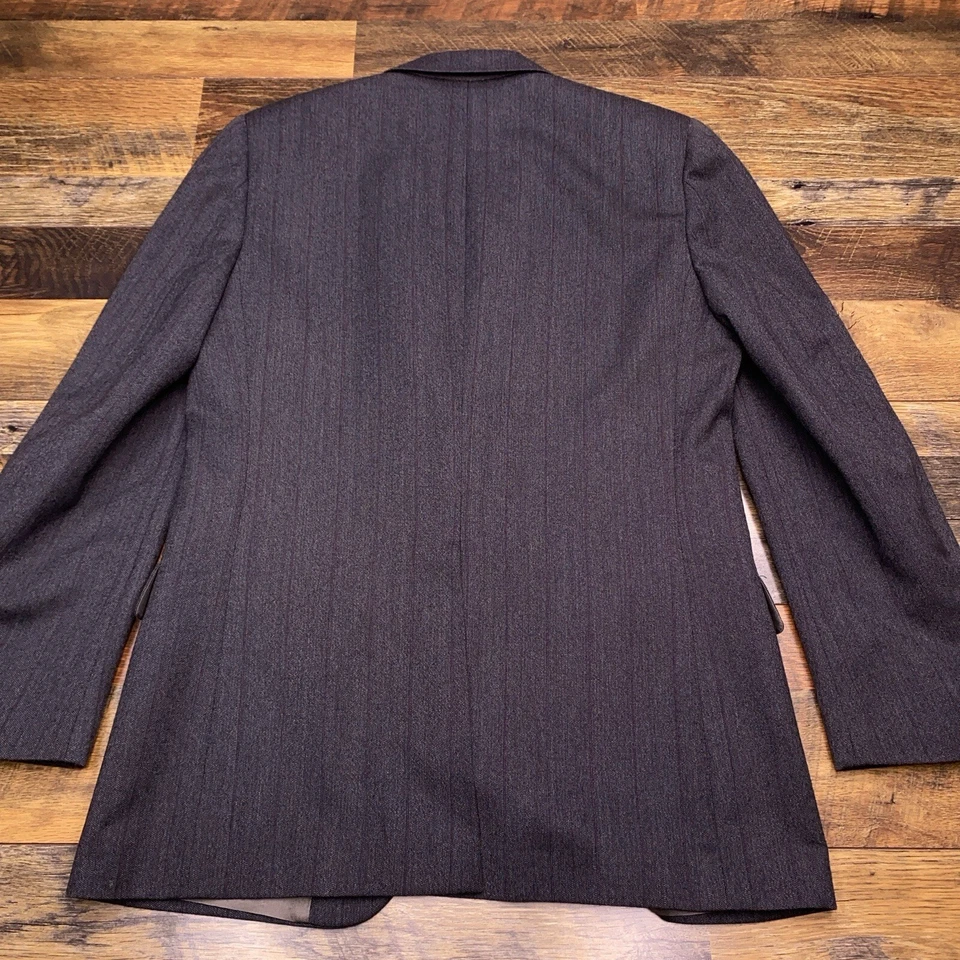Chaqueta Traje Vintage Givenchy Monsieur 40R Gris Lana EE. UU. Blazer Rayas Foto 2 de 4