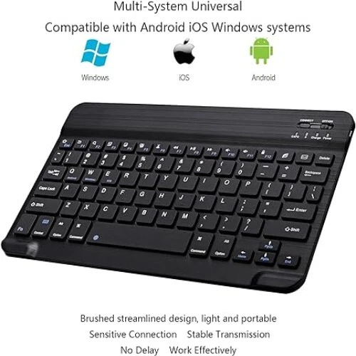 Ultra-Slim Bluetooth Keyboard Apple iPad iPhone iOS 13 and Above Samsung Tablet - Image 3 of 4