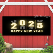 Happy New Year 025 indoor outdoor banner sign