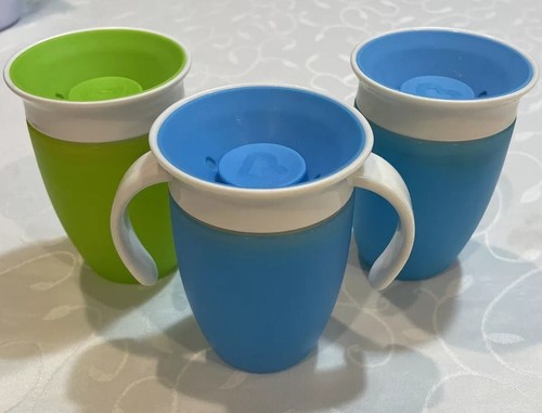 Munchkin Miracle 360 Green/ Blue Sippy Cup 7oz Set Of 3 - Foto 2 di 2