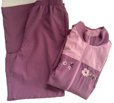 Vtg Blaire Purple Tracksuit Windbreaker JoggingSetWomen's Sz M/L 90  sViolet Pock