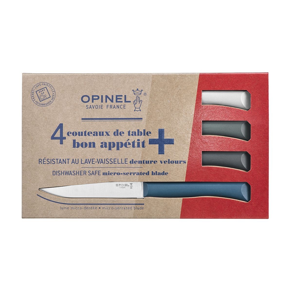 Couteau OPINEL de table x4 pour sublimer vos repas et dîners entre amis