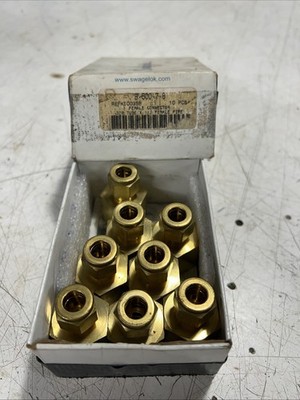 8pc- Swagelok Brass Connector Fitting, 3/8'' OD Tube x 1/2'' Female NPT, B-600-7-8