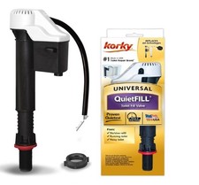 Korky Quiet Toilet Tank Fill Valve Tanks Repair Kit Fill Flush Valve Toilet New