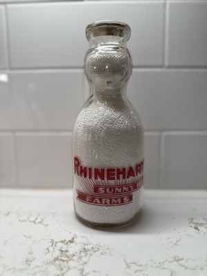 QT Cream Baby Face Cop Top Pyro Rhineharts Farm Dairy Massachusetts Milk Bottle