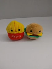 2022 Kelly Toys Squishville By Squishmellow Mini Fries & Hamburger 2” Plush Toys