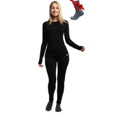 Merino.tech Merino Wool Base Layer Women Set Heavyweight, Lite, Midweight Me...