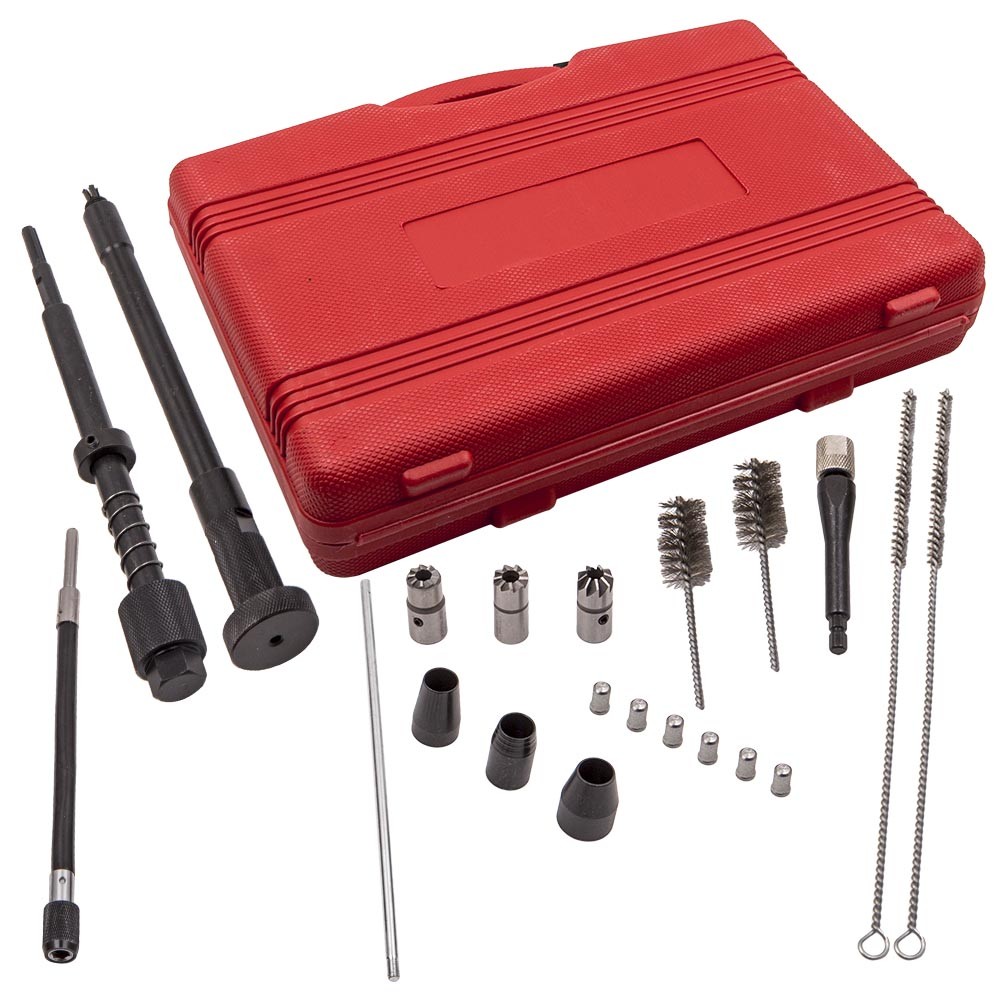 21 Injector Seats shaft cleaning Tools set injector cutter cleaner Puller Reamer