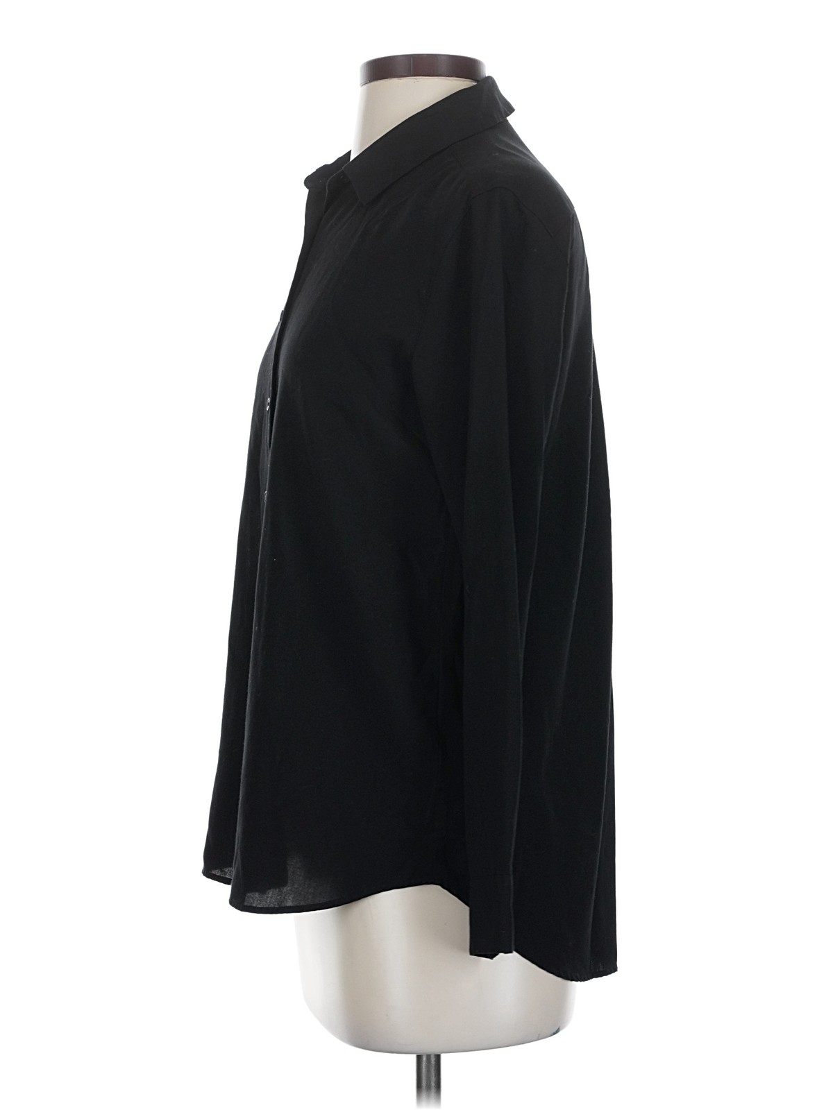 Uniqlo Women Black Long Sleeve Blouse XS thumbnail 4