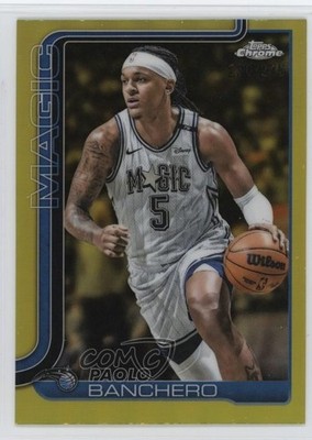 2025-26 Topps Chrome Yellow Refractor /275 Paolo Banchero #140 1op7