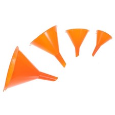 4pcs Plastic Funnel Set Wide Mouth Orange for Car Oil Gasoline Transfer