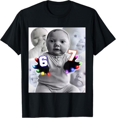 Gloving Niche Baby 67 Six Seven Hand Funny Ai Baby Meme T-Shirt unisex T-Shirt
