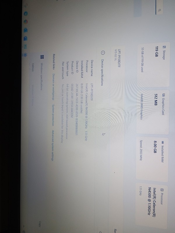 Lenovo V15 G2 IJL 15.6" LED Laptop,Intel Celeron N4500 1.1Ghz,