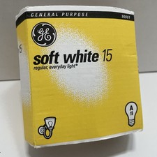 GE Soft White 15W Light Bulbs 2-Pack Vintage 120V A15 Appliance Bulb NOS