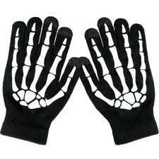 Luminous Halloween Costume Skull Gloves,Thickened Skeleton Gloves with Touch ...