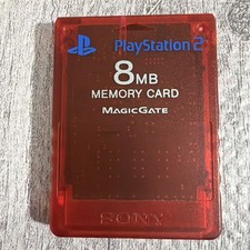 PlayStation 2 PS2 Memory Card 8MB OEM Sony Magic Gate Red Rare
